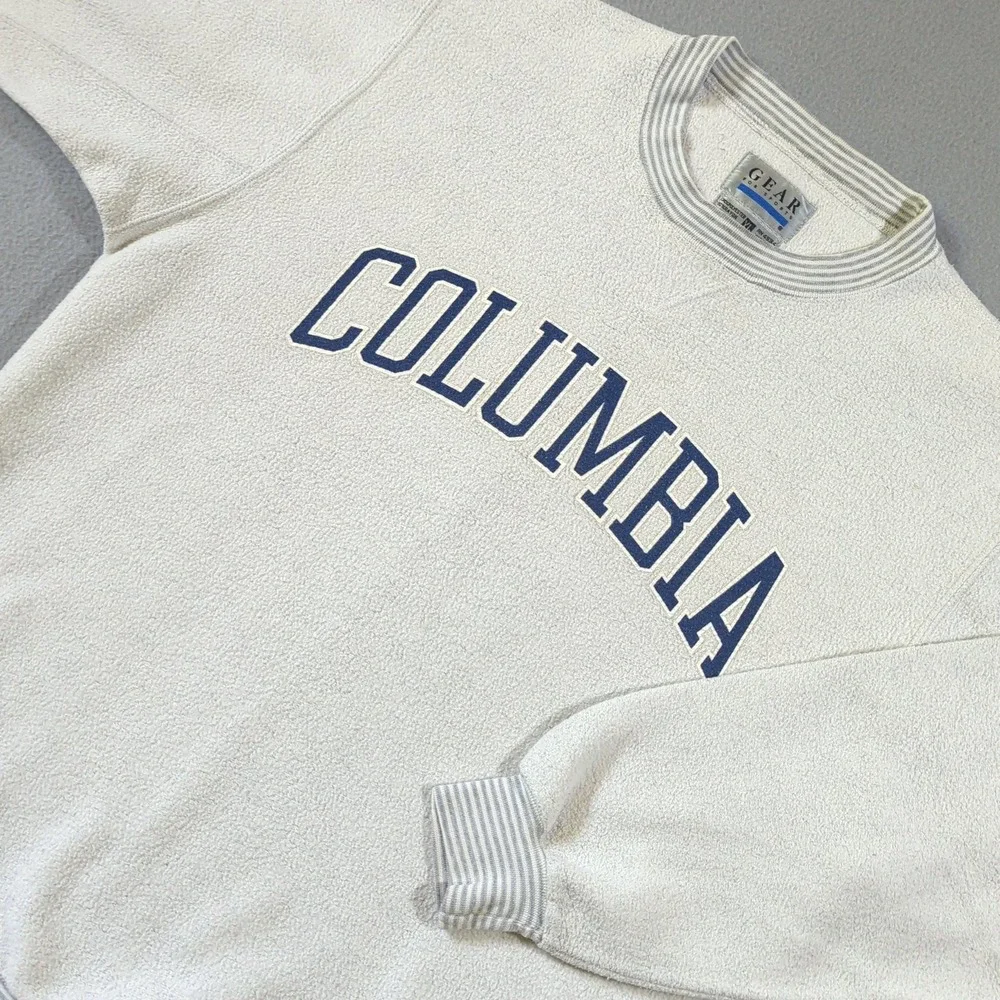 Gear For Sports Columbia Inside Out Sweatshirt Mens XL White Vintage Made in USA